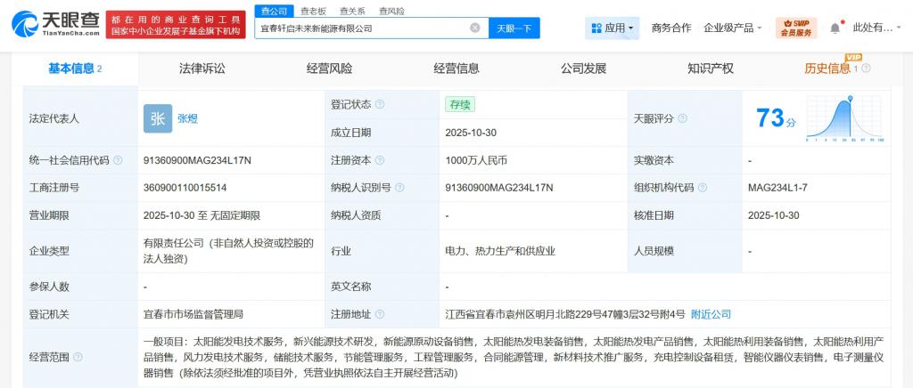 國軒控股集團布局宜春新能源版圖，注冊資本1000萬加碼太陽能熱發電